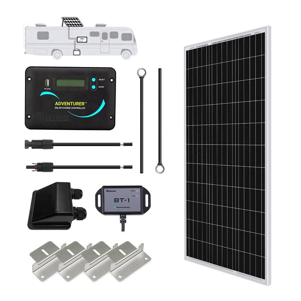 Renogy 100-Watt 12-Volt Monocrystalline Solar RV Kit - with Adventurer ...