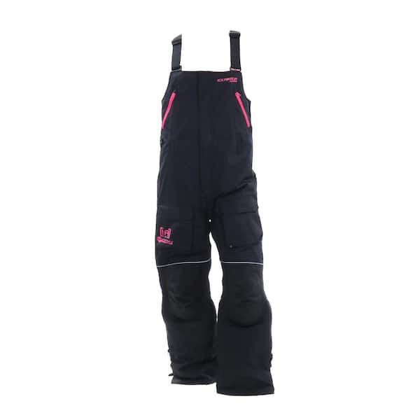 Clam Ice Armor Womens Rise Float Bib, Med Black/Charcoal/Fuchsia