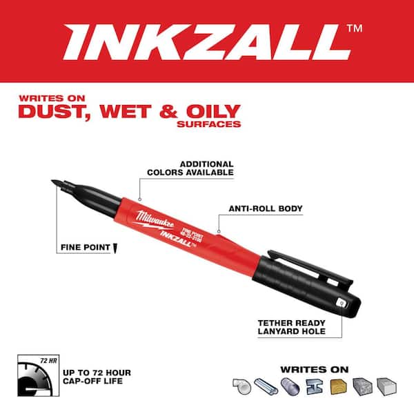 Colored Fine Pt Inkzall Markers with Black Fine Point Inkzall Marker (8-Piece)