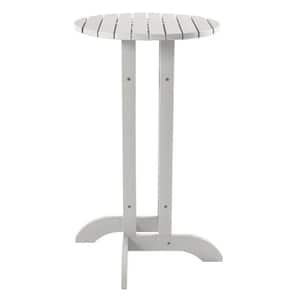 White 24 in. Recycled Plastic Round Bar Dining Table