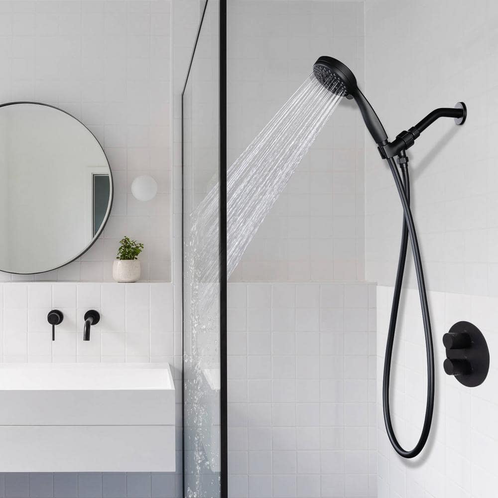 Matte Black 79-Inch PVC Shower Hose with Brass Fittings