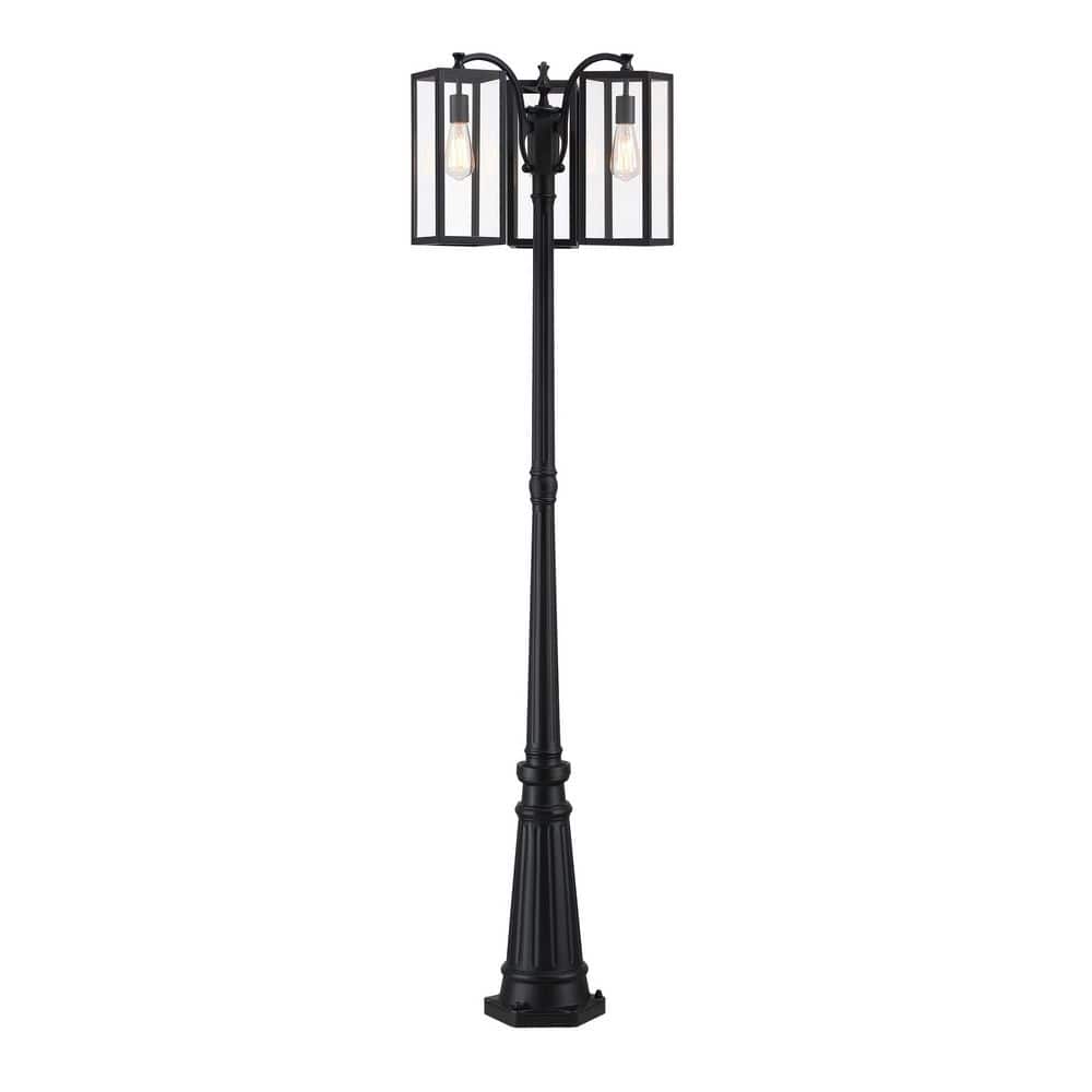 "80""H 3-Light Matte Black Aluminum Weather Resistant Post Light Set with No Bulbs Included" price history on PriceWatchPro