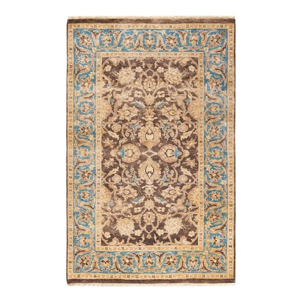 Solo Rugs Eclectic One-of-a-Kind Contemporary Brown 3 ft. 1 in. x 5 ft. 2 in. Oriental Area Rug