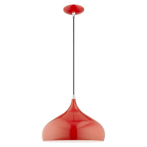 AVIANCE LIGHTING Hansberry 1-Light Shiny Red Teardrop Pendant
