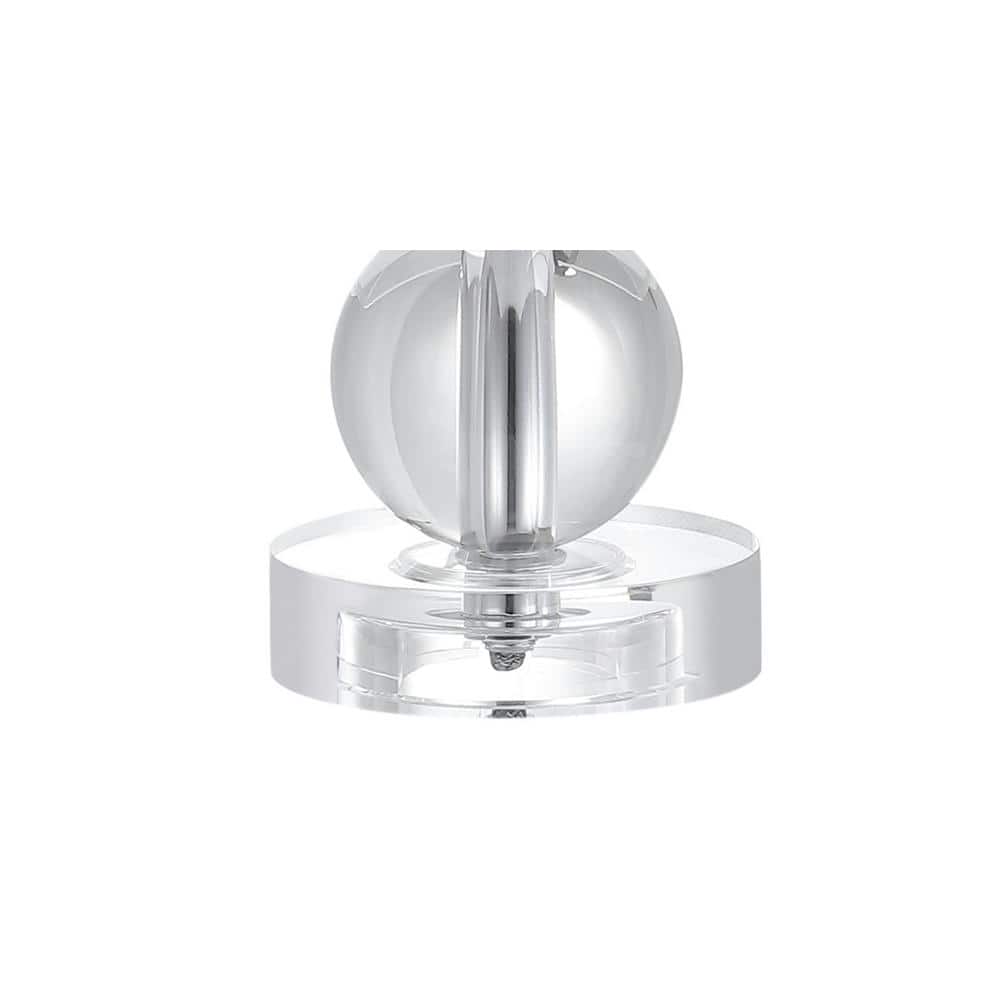 Brooklyn 17.5" Clear Crystal LED Table Lamp with White Shade