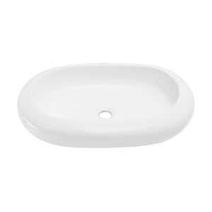 Plaisir Round Rectangle Vessel Sink in White