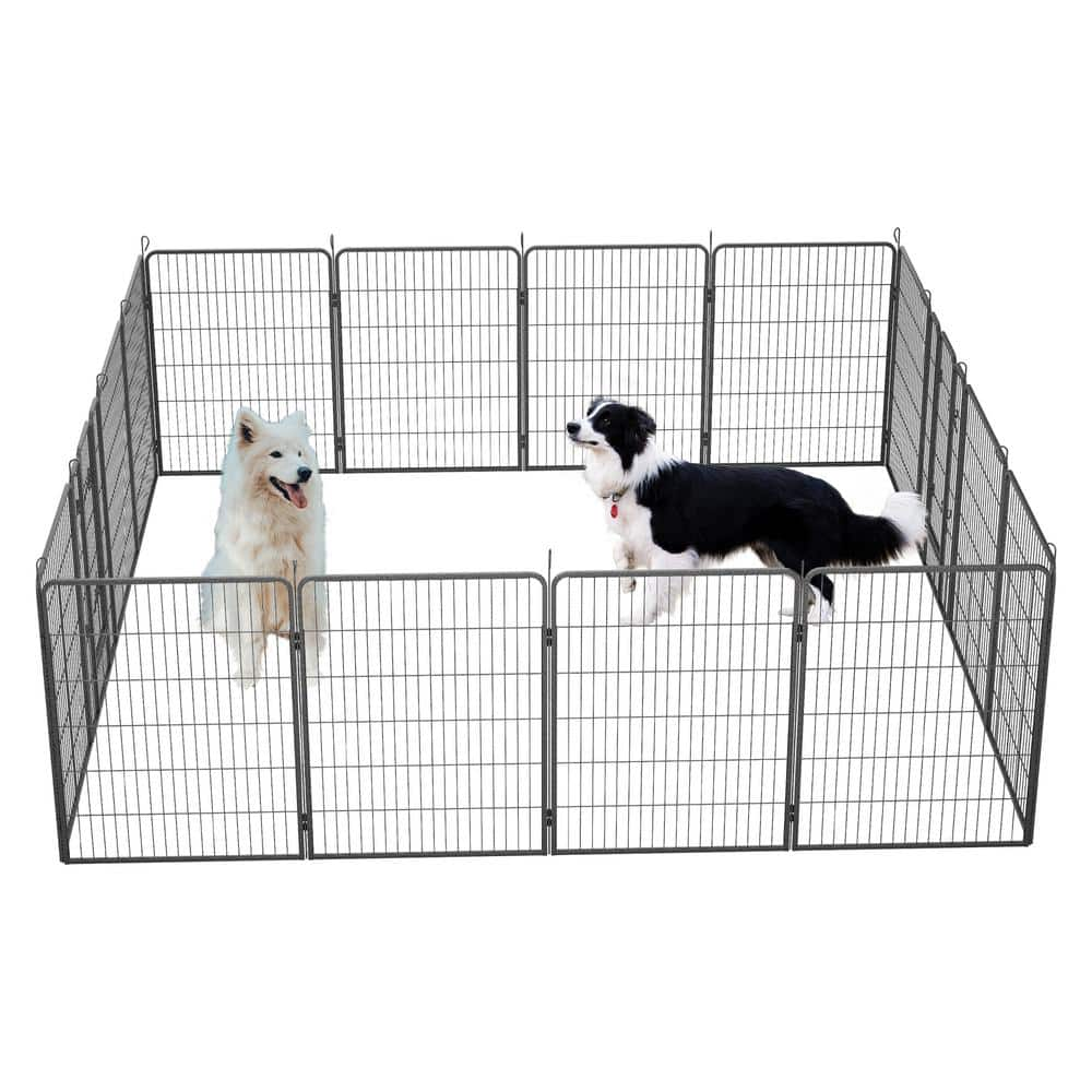 Tatayosi 40 in. Height Outdoor Dog Playpen, 16 Panels Dog Pen