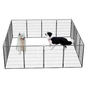 40 in. Height Outdoor Dog Playpen, 16 Panels Dog Pen Dog Fence Exercise Pen with Doors for Yard, RV, Camping