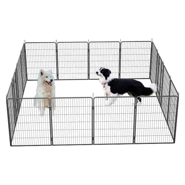 Tatayosi 40 in. Height Outdoor Dog Playpen, 16 Panels Dog Pen Dog Fence Exercise Pen with Doors for Yard, RV, Camping