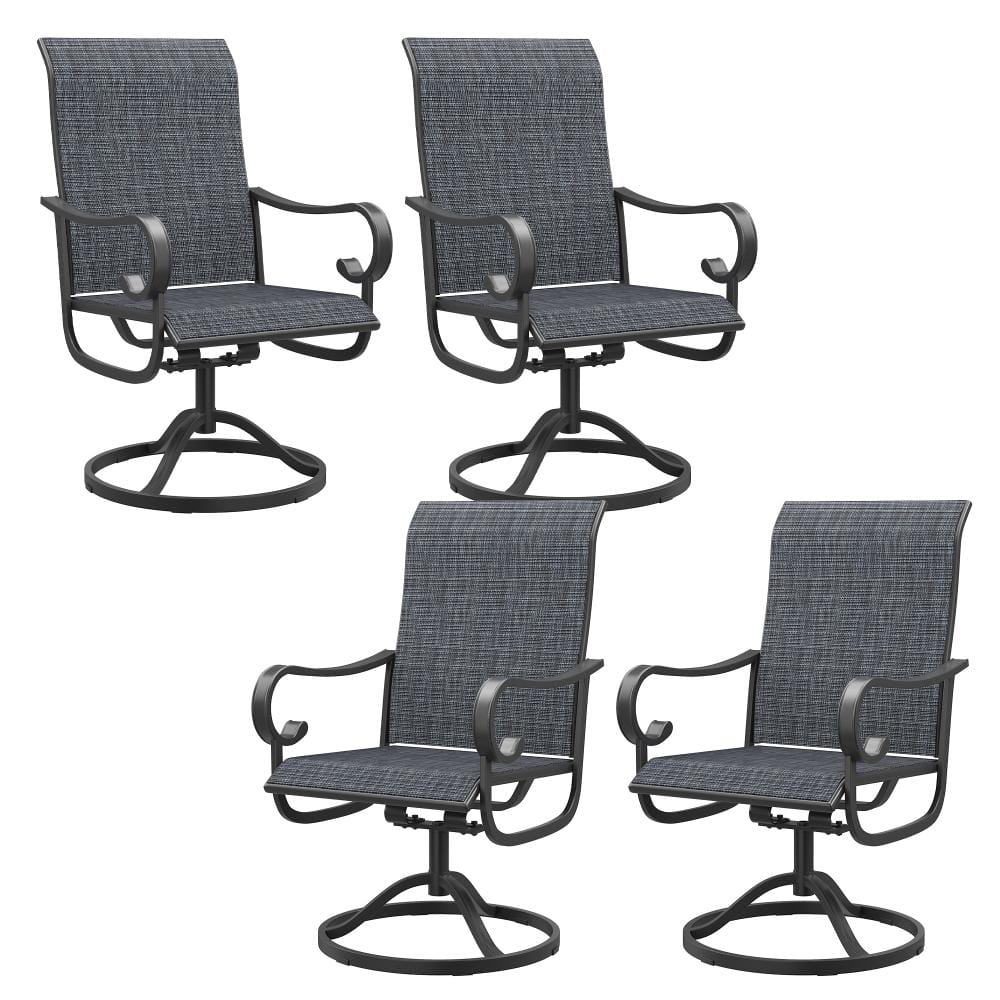 Dark Gray Swivel Textilene Metal Outdoor Dining Chairs Set of 4, 360° Swivel  Patio Dining Chairs for Patio or Garden price history on PriceWatchPro