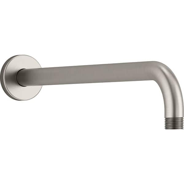 KOHLER Statement 16 in. Wall-Mount Single-Function Rain Head Shower Arm and Flange in Vibrant Brushed Nickel