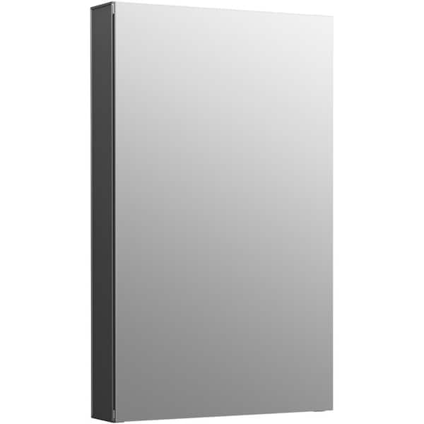 Maxstow 15 in. x 24 in. Surface-Mount Medicine Cabinet with Mirror in Dark Anodized Aluminum