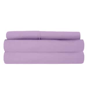 3-Piece Lilac Super-Soft 1600 Series Double-Brushed Twin Microfiber Bed Sheets Set