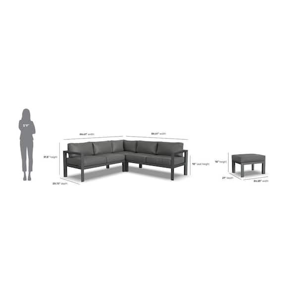 Black aluminum outdoor discount sectional