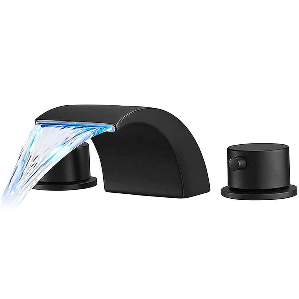 8 in. Widespread Double Handle Bathroom Faucet with Corrosion Resistant, Drip Free in Matte Black