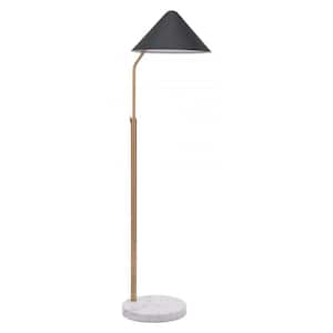 55.5 in. Black and White Steel Steel Standard Floor Lamp Set with Shade