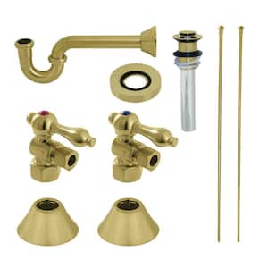 Trimscape Traditional Plumbing Sink Trim Kit 1-1/4 in. Brass with P- Trap and Overflow Drain in Brushed Brass