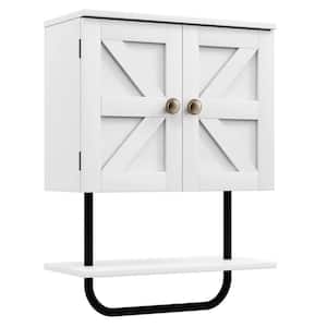 17 in. W x 8 in. D x 21 in. H Bathroom Storage Wall Cabinet in White