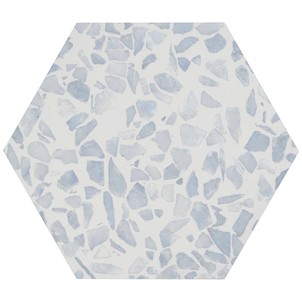 Ivy Hill Tile Fusion Hex Blue Terrazzo 913 In X 1051 In Matte Porcelain Floor And Wall Tile 8726