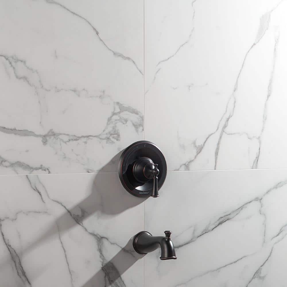 24" x 24" White Matte Porcelain Marble Look Tile