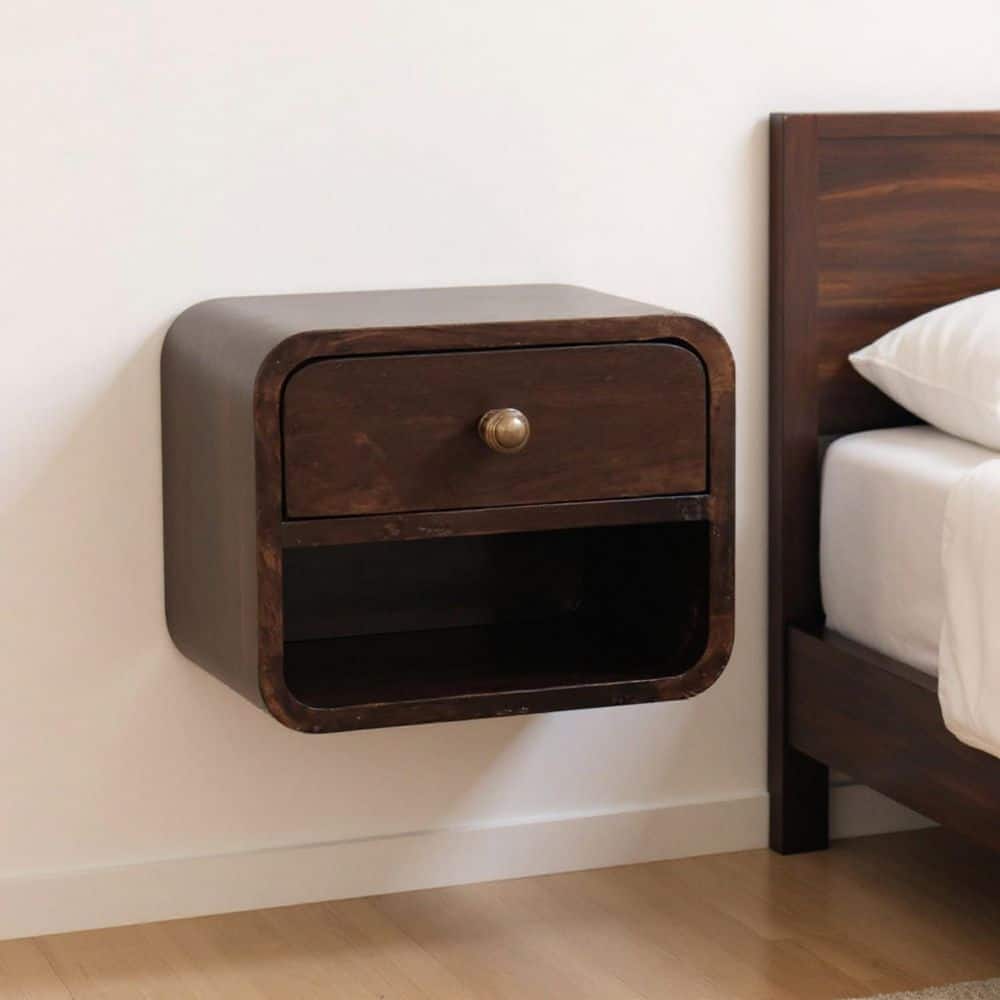 Walnut 1 Drawer 15.70 in. Nightstand price history on PriceWatchPro