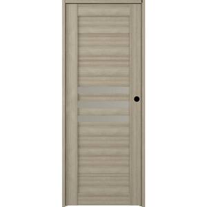 Dome 30 in. x 83,25 in. Left-Hand Frosted Glass Shambor Solid Core Wood Composite Single Prehung Interior Door