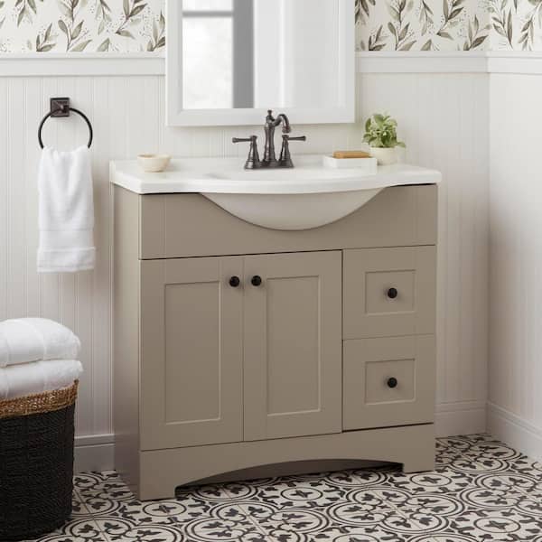 Warnick 4 in. Centerset Double-Handle High-Arc Bathroom Faucet in Bronze