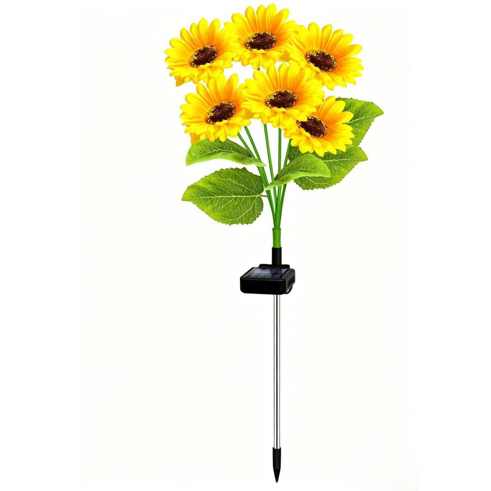 4 Pack Realistic Sunflower Solar Lights, 24 Blooms, Yellow, Aluminum and Plastic, Solar Outdoor Flowers price history on PriceWatchPro
