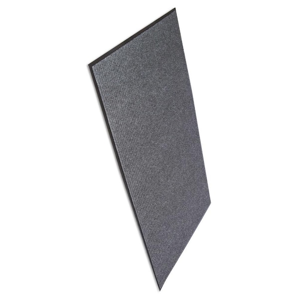 Needle Rib Gray 48 in. x 72 in. Polypropylene Wipe and Scrape Commercial Floor Mat