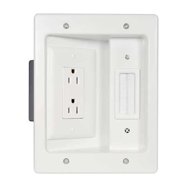 Unbranded Wall Cable Concealer Kit with Power and Cable Management Box Hide Cables for Flat Panel TV Setup, White