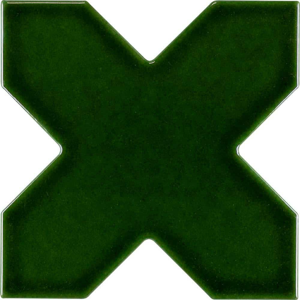 Siena Green 5.35 in. x 5.35 in. Glossy Ceramic Cross-Shaped Wall and Floor Tile Sample (0.2 Sq. ft./case) (1-pack) price history on PriceWatchPro