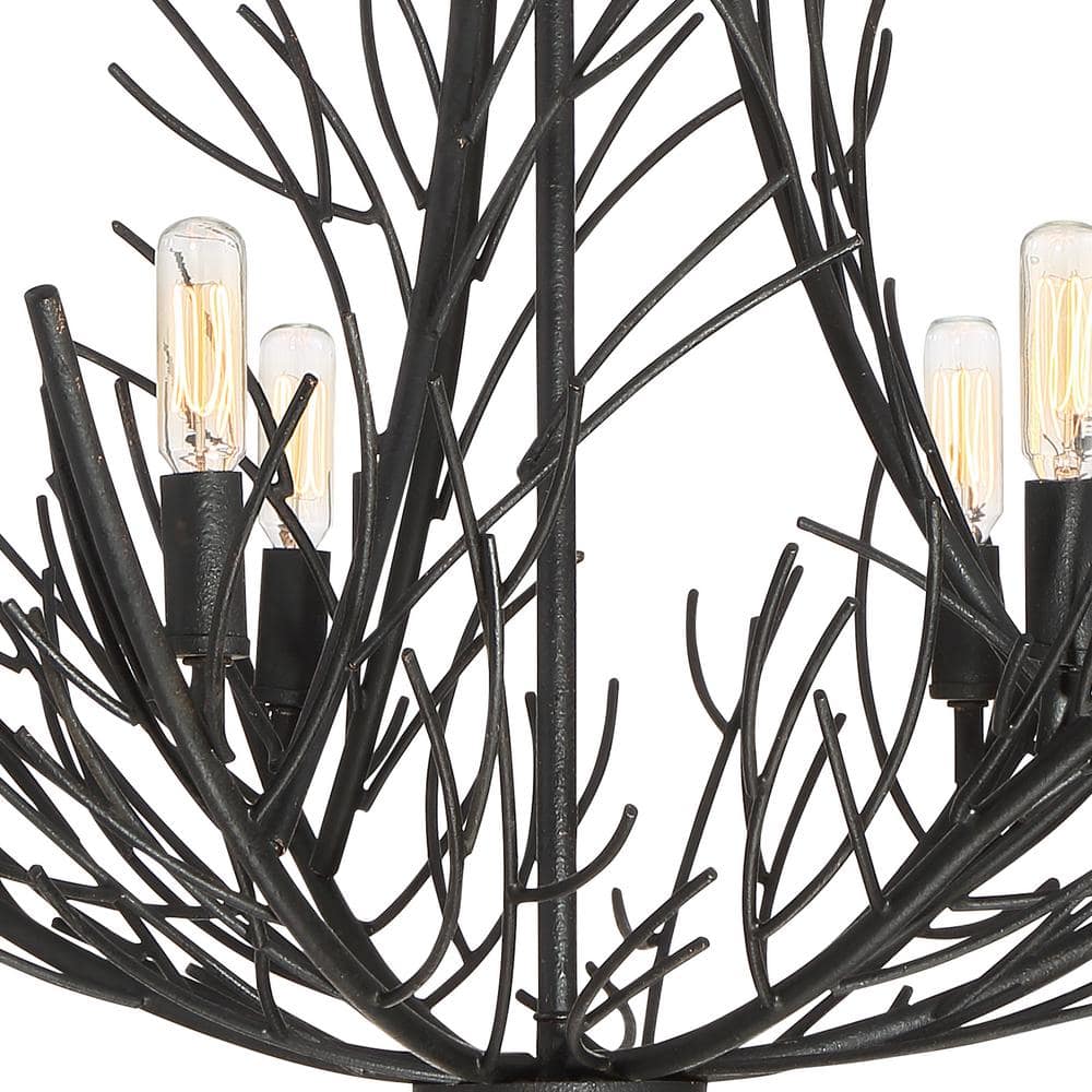 Thornhill Marcado Black Mini Candle Chandelier - Nature-Inspired Design