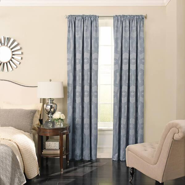 Beautyrest Odette 95 in. L Polyester Curtain in Sapphire