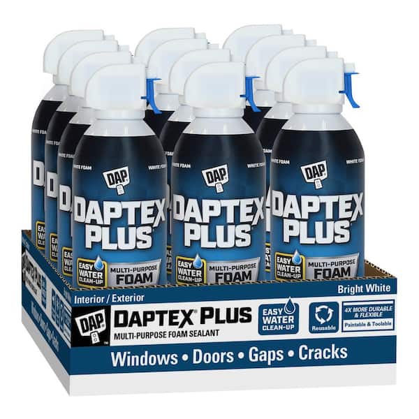 DAP Daptex Plus 12 oz. White Exterior/Interior Window and Door Foam Sealant (12-Pack)