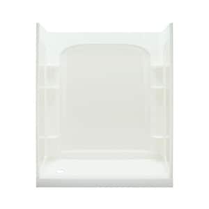 Ensemble Curve 30 in. x 60 in. x 75-3/4 in. Shower Wall and Base Kit with Left-Hand Drain in White