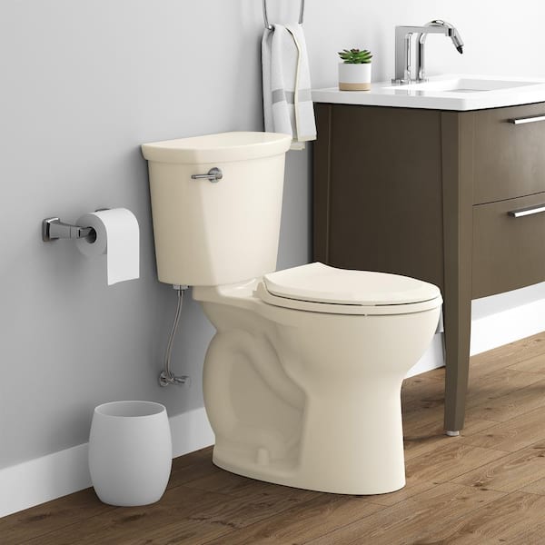 Cadet 12 in. Antimicrobial 2-Piece 1.28 GPF Single Flush Chair Height Round Toilet in Bone with Slow Close Seat