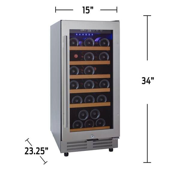 Wine Enthusiast Classic 15 In W Under Counter Wine Refrigerator 264 02 30 03 The Home Depot