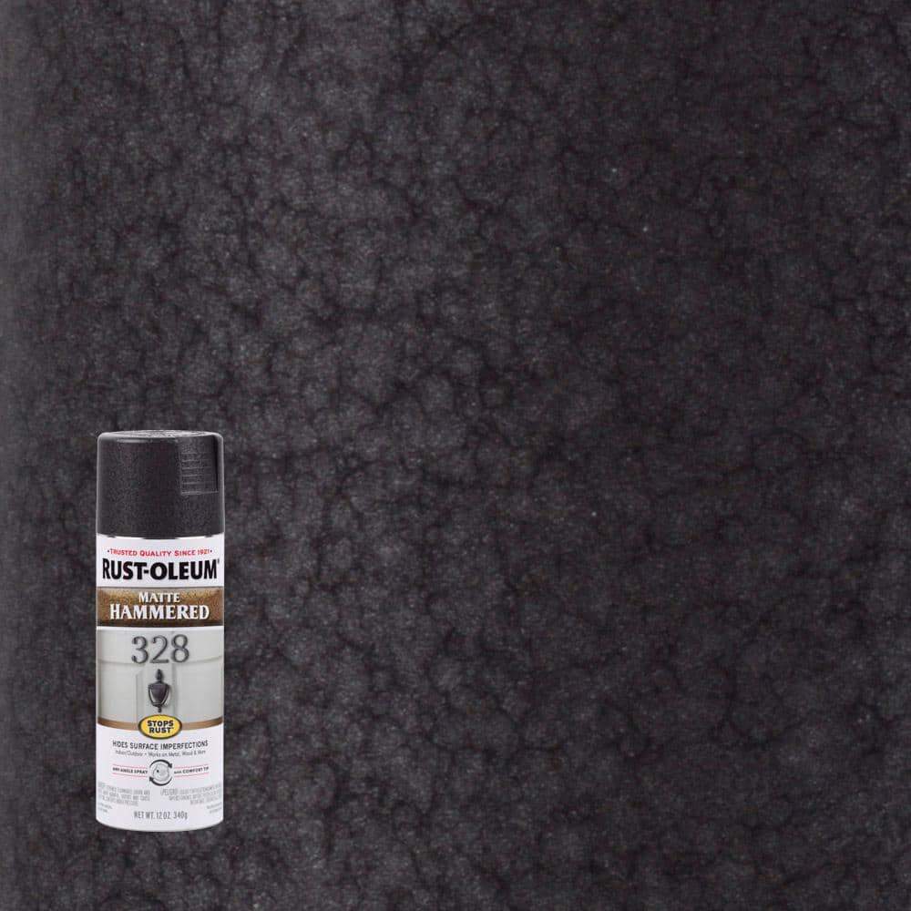 Rust-Oleum Stops Rust 12 oz. Hammered Matte Black Protective Spray Paint  300607 - The Home Depot