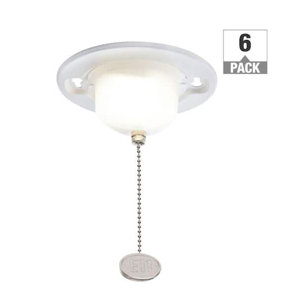 ETI LIGHTING 5 in. Closet Light with Pull Chain LED Flush Mount Light Fixture 650LM 7W Bright White 4000K Utility Light (6-Pack)
