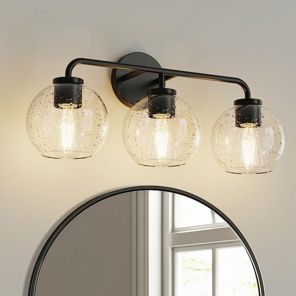 5.5 in. Clear Seeded Glass Globe Shade with 1 in. Neckless Fitter for Pendant, Chanderlier, Wall Light, Vanity Light