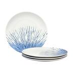 Hanabi Blue/White Porcelain Coupe Dinner Plates (Set of 4) 11 in.