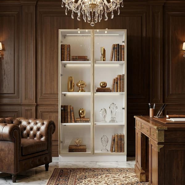 FUFU&GAGA 63 in. Tall White Wood 3-Shelf Bookcase Bookshelf With 3