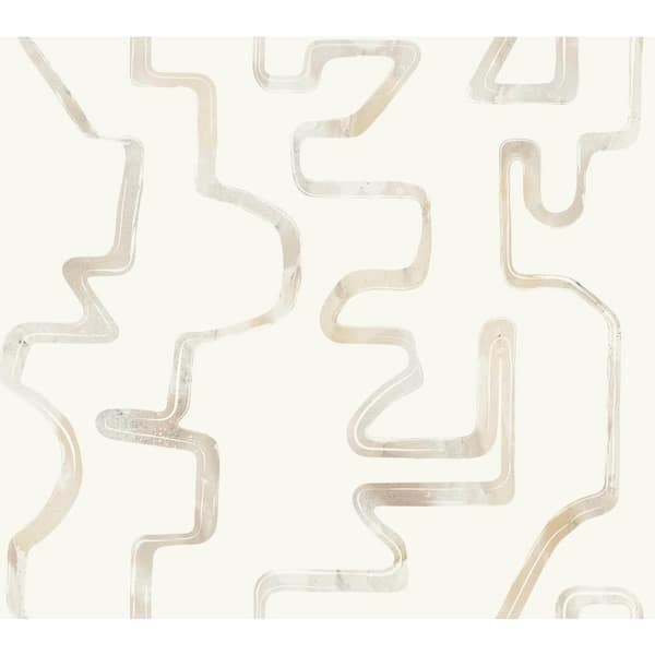 York Wallcoverings Caramel and White Abstract Aura Matte Non-Pasted Paper Wallpaper