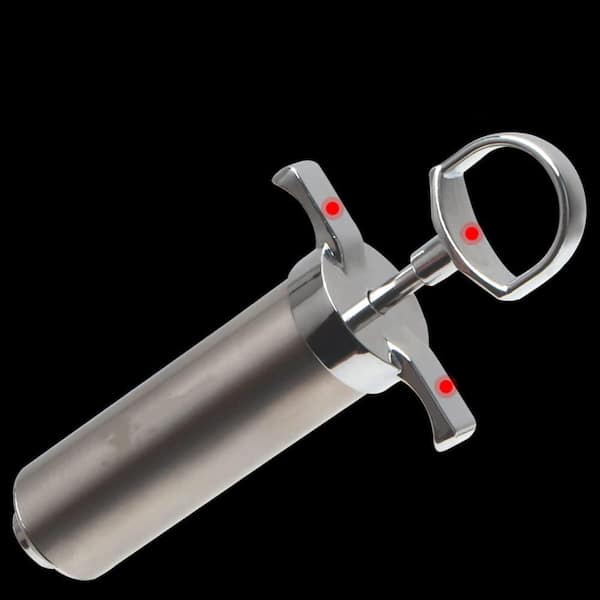 Wudkey Stainless Steel Meat Injector Syringe Kit with 4 Marinade