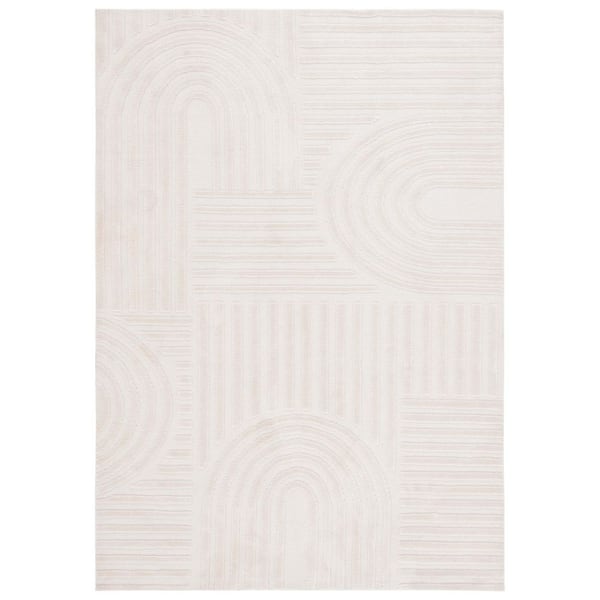 Audrey 4 ft. x 6 ft. Beige Geometric Parallel Area Rug