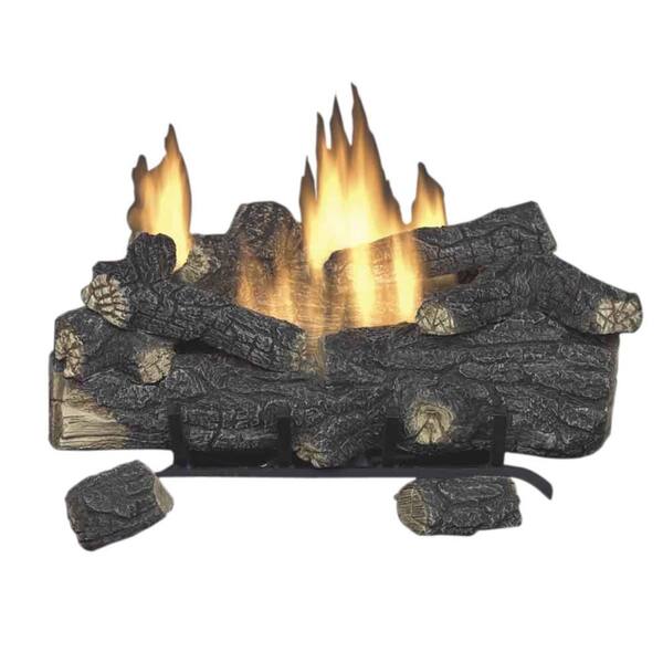 Emberglow Savannah Oak 30 in. Vent-Free Natural Gas Fireplace Logs with Remote