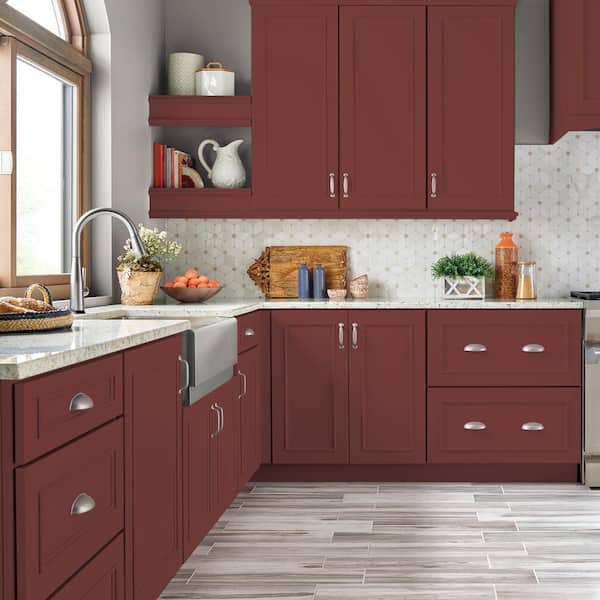 1 gal. #PPU2-02 Red Pepper Semi-Gloss Enamel Interior/Exterior Cabinet, Door & Trim Paint