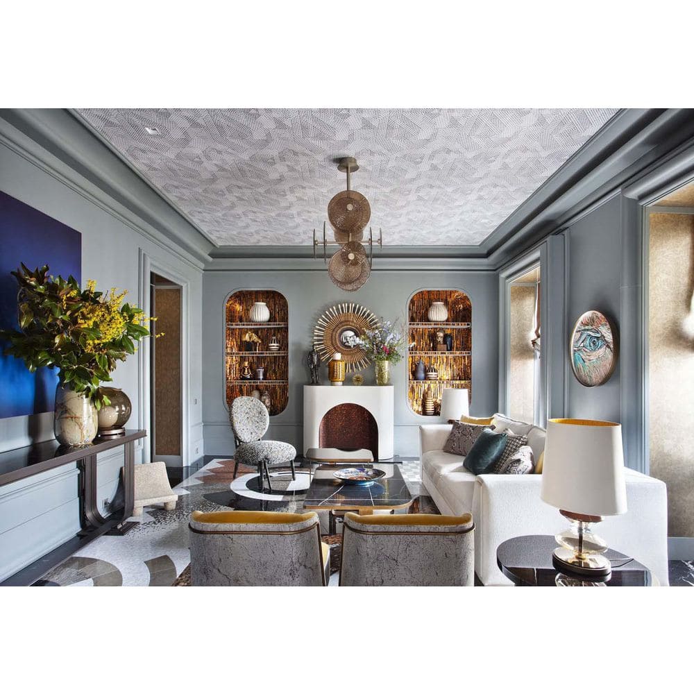White Polyurethane Curved Crown Moulding with LED Lighting