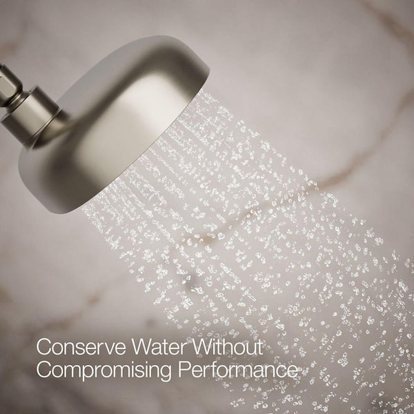 KOHLER Statement 3-Spray Patterns 2.5 GPM 8 in. Wall Mount Fixed Shower Head in Vibrant Titanium