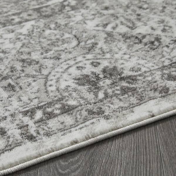 LOOMAKNOTI Rhane Alvezi Gray 4 ft. x 6 ft. Oriental Polypropylene